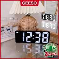 GEESO Japanese Simple LED Digital Clock Sound Control Alarm Clock Dormitory Bedside Desktop Large Sc