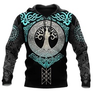 Xzx180305 floor Unisex Hoodie Viking symbol tattoo 3D full body print men's Zip Hoodie Harajuku casu