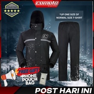 COMOTO Oxford Cloth Raincoat Motorcycle Rainsuit Rain Coat Jacket Suit Baju Hujan (Coat + Pants) FRE