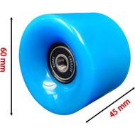 Skateboard Wheels 60mm 95a with Bearings, Set of 4 (Blue) Q7VT