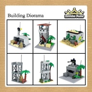 HF Miniature Building MOC Diorama Military Base Miniature Cliff Tower