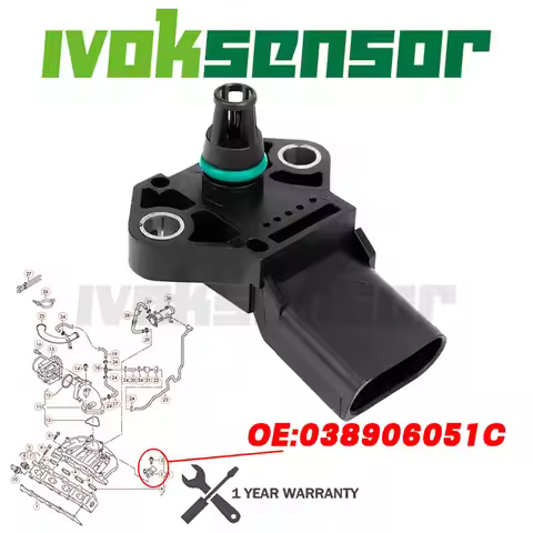 038906051C MAP Pressure Sensor For Audi A2 A3 A4 Avant A5 A6 A8 Q5 Q7 TT S5 S6 S8 1.4 1.9 2.0 2.7 3.