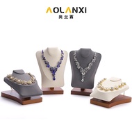 Olancy Jewelry Display Props Portrait Necklace Display Stand Counter Window Neck Model Display Shelf
