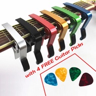 Guitar Capo for Guitar Acoustic / Electric / Ukulele + 4 Pick Guitar Accessories Set | Barang Gitar Capo Untuk Akustik / Elektrik / Ukelele Murah + FREE x4 Pemetik Gitar | 吉他 变调夹吉他辅助器 Guitar Clipper Guitar Kapok Guitar Strap