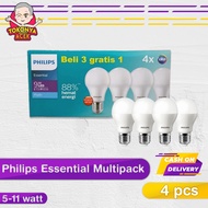 Philips Essential Led Multipack Contents 4 7-11w - Philips Led Bulb Buy 3 Get 1 Bundle Of Philips Led Lights Contents 4