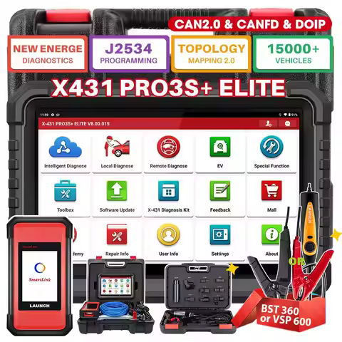 2025 LAUNCH X431 PRO3S+ Elite Bidirectional Scan Tool with J2534,HD Trucks Scan, OEM Topology Map, 5
