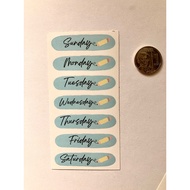 Planner sticker sheet Days of the week
