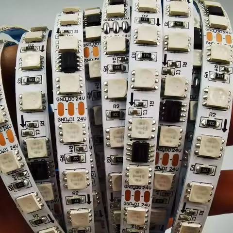 5m DC12V/24V addressable WS2811 pixels LED Strip 60/84leds/m Narrow 6mm / 8mm/10mm PCB External IC 5