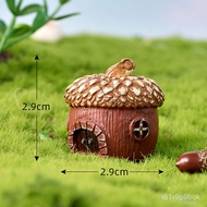 YQ2 Artificial Forest Animal Squirrel Family Fallen Leaves Pine Cones House Resin Craft Miniature DIY Fairy Garden Acces