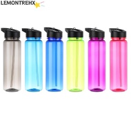 LEMONTREAL 750ml Water Bottles with Straw Gym Travel Food Degree Plastic