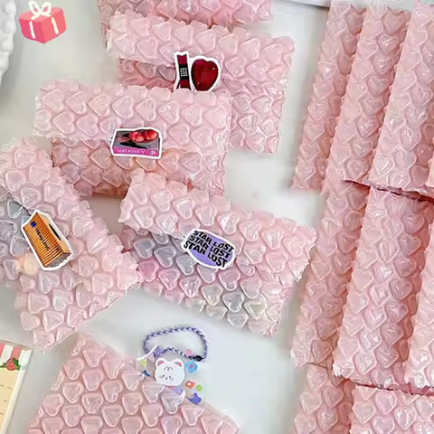 10 Pcs Bubble Envelopes Mailing Bags Pink Love Bubble Mailer Self-Seal Packaging Bags Small Business