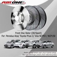 Perodua Alza '14 Prius C Vios NCP93 NCP150 *Rear using brake drum spec only* Front (Depan) Disc Roto