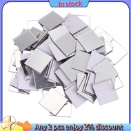 Fast ship-100 Piece Mirror Tile Wall Sticker 3D Decal Room Decor Stick (Silver)