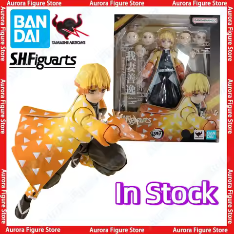 In Stock Bandai Demon Slayer S.H.Figuarts SHF Zenitsu Agatsuma Tanjiro Kamado Akaza Anime Action Fig