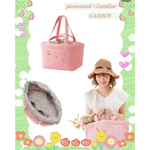 Familiar Handbag 780699 Pink Mommy Bag Embroidered Large Capacity Kawaii Shoulder Bag 50*23*20 Cm Fa