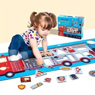 Jumbo Floor Puzzle Fire Truck Toddler Kids Firefighters Emergency Rescue Ambulance Jigsaw Puzzles To