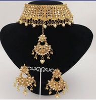 EVINCO JEWELRY GOLD PLATED AUSTRIAN STONE CHOKER NECKLACE SET