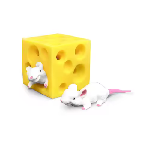 Mouse Hidden in Cheese Squeeze Fidget Toys For Kids Anti Stress ADHD Funny Gifts Regalos Para Cumple