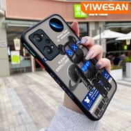 YIWESAN เคสสำหรับ Realme GT Neo 2 GT2 GT 2 Q5 Pro 5G GT Neo 3T เคสการ์ตูนหุ่นยนต์สีดำหมีบางๆเคสซิลิโคนเคสมือถือกันกระแทกแข็งฝาครอบเต็มขอบสี่เหลี่ยมข้างเคสป้องกันเลนส์กล้อง