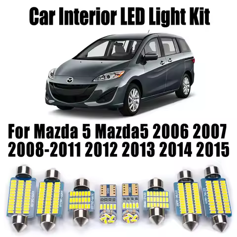 10Pcs LED Interior Trunk Light Kit For Mazda 5 Mazda5 2006 2007 2008- 2011 2012 2013 2014 2015 Car L