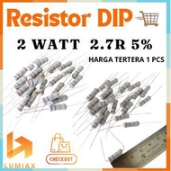 R resistor 2w 2Watt 2.7R 2.7 Ohm 2R7 2.7Ohm 2 watt tolerance 5% 2.7R