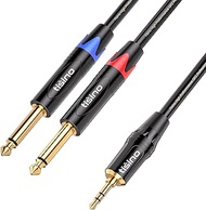 Tisino 1/8 to 1/4 Stereo Cable, 1/8 Inch TRS Stereo to Dual 1/4 inch TS Mono Y-Splitter Cable 3.5mm 