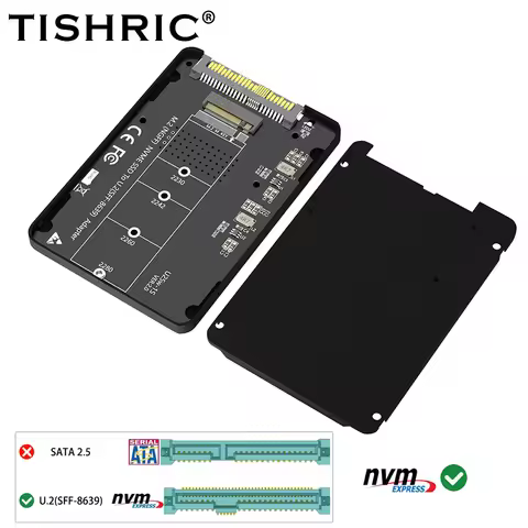 TISHRIC M.2 NVME SSD To U.2 SFF-8639 Adapter With Aluminium Case U.2 M2 M-Key PCIe Hard Disk Convert