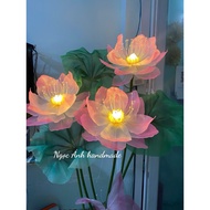 Flower pillar giant lotus lamp decor 3 flowers 3 leaves/1 pillar