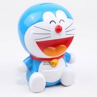 Korea Doraemon Cartoon Plastic Piggy Coin Bank Smile Face Onarment 900316