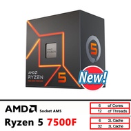 AMD | AMD R5 7500F BOX Ryzen 5 7500F 3.7GHz 6-Core 12-Thread CPU 5NM L3=32M 100-000001015 Socket AM5