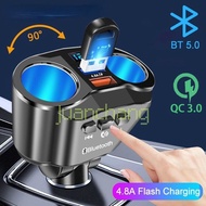 QC3.0 Car Charger Cigarette Lighter Adapters Bluetooth 5.0 Handsfree MP3 Player 4.8A USB Phone Fast Charger 12V fast charger Hands-free USB Disk Music Player car charger