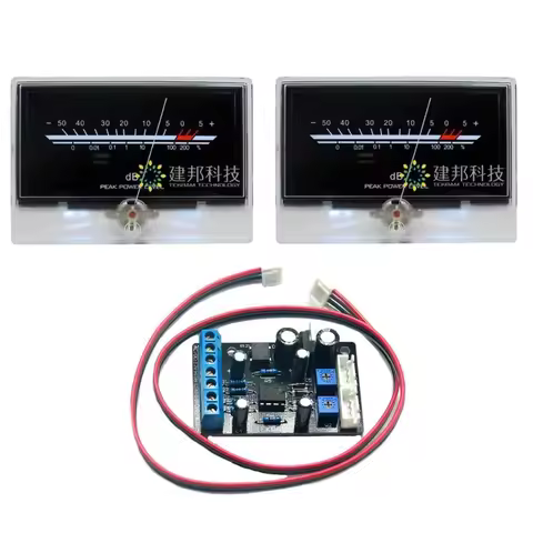 One Pair P-134 Post-Amplifier VU Meter Level Meter Audio Volume DB Meter Level Back Light w/ 1pcs TA