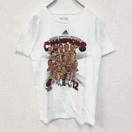古著adidas短袖印花設計 T 卹，白色，NBA 2012 籃球，小號