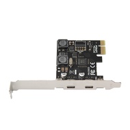 PCI-E X1 to Dual USB-C 3.1 Adapter Card with Power Supply VL805 Chip Desktop Computer High-Speed Ext