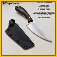 Pisau Sisit / Pisau Skinner / Pisau Dapur Baja Hss Sarung Pvc Kydex Original