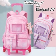 TOYS STREET (TSSB2307) Trolley School Bag Fairy Magic Kids School Bag Beg Sekolah Roda Tarik Budak