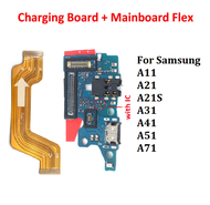 บอร์ดชาร์จเร็ว + เมนบอร์ดแบบเฟล็กซ์สำหรับ Samsung A11 A21S A31 A41 A51 A71ชาร์จไมโคร USB อย่างรวดเร็