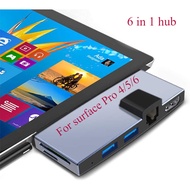 Surface Pro 4/Pro 5/Pro 6 Docking Station USB 3.0 Ethernet hub HDMI Hub Adapter Converter TF & SD Ca