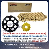 RK TAMASHI BLACK 415 SPROCKET LC135Y125RXZSRL110 YAHAMA 415H RACING CHAIN SPROCKET SET (SEKALI RANTA