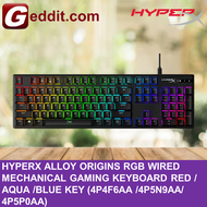 HYPERX ALLOY ORIGINS RGB WIRED MECHANICAL GAMING KEYBOARD RED / AQUA /BLUE KEY (4P4F6AA /4P5N9AA/ 4P