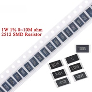 50pcs 2512 SMD Resistor 1% 0~10M 1W 0 0.03 3.3 5.6 12 20 30 36 47 51 82 100 200 680 750 1K 2K 6.8K 1