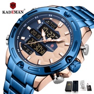 【Local Stock】KADEMAN K9070 New Soccer Inspire Sport Watch Fashion Full Steel Wristwatches Dual Movement LCD Men Watch