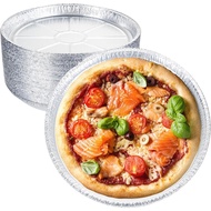 50 Pack 8 Inch Round Foil Pizza Pans, Disposable Aluminum Pizza Pans for Pizzas, Round Pizza Pan Foi