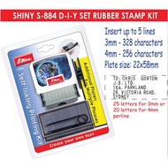 Shiny S-884 DIY Self Inking Printing Kit (22mm x 58mm) Replacement Ink Pad S-854-7 Spare Rubber Type