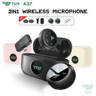 TNW A37 Wireless Lavalier Microphone Noise Cancelling with Magnetic Dual-Channel Mic for IOS Type-c