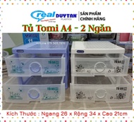 Tủ nhựa duy tân 2 TẦNG TOMI A4 (N26 x R35 x C21 cm ) Nắp Bằng vừa khổ giấy A4