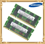 หน่วยความจำแล็ปท็อป Samsung 4GB 2x2GB 800MHz PC2-6400 DDR2 โน้ตบุ๊ก RAM 4G 800 6400S 2G 200-pin SO-DIMM