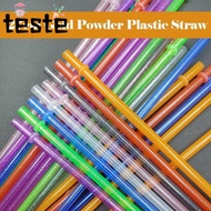 1PC Glitter Straw, Portable Car Travel Cup Straw Gold Powder Plastic Straw,  with Cleaning Brush Reu