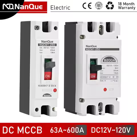 DC12V 24V 48V 60V 110V Circuit Breaker 100A 200A 300A 400A 600A Battery Protector B-type MCCB PV Car
