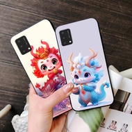 Back cover for oppo a74 / oppo a94 / oppo a95 with dragon and dragon armor printed